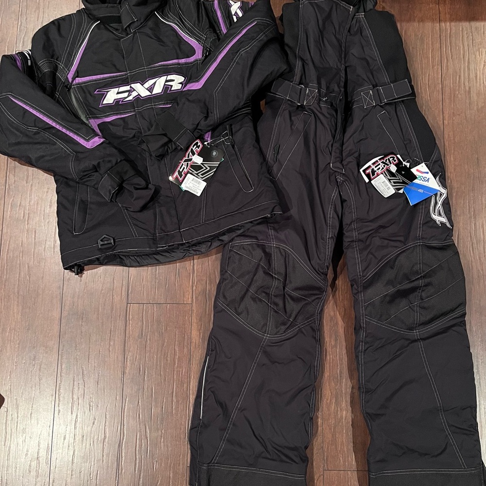 NWT - FXR Women's Black and Purple Snow Jacket & Bib Pants